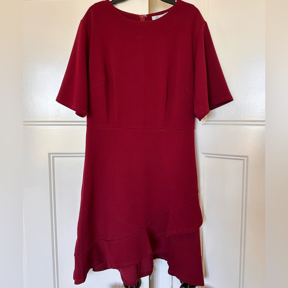 She + Sky Burgundy Mini Dress